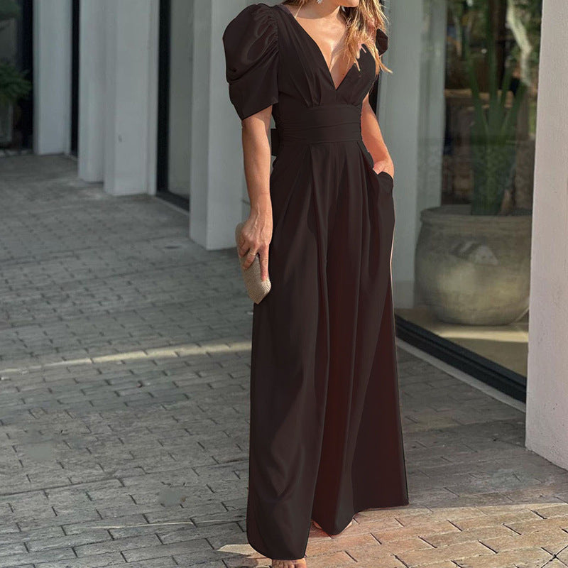 Akatonbo Fashion Elegant Plus Size Wide Legs Jumpsuit
