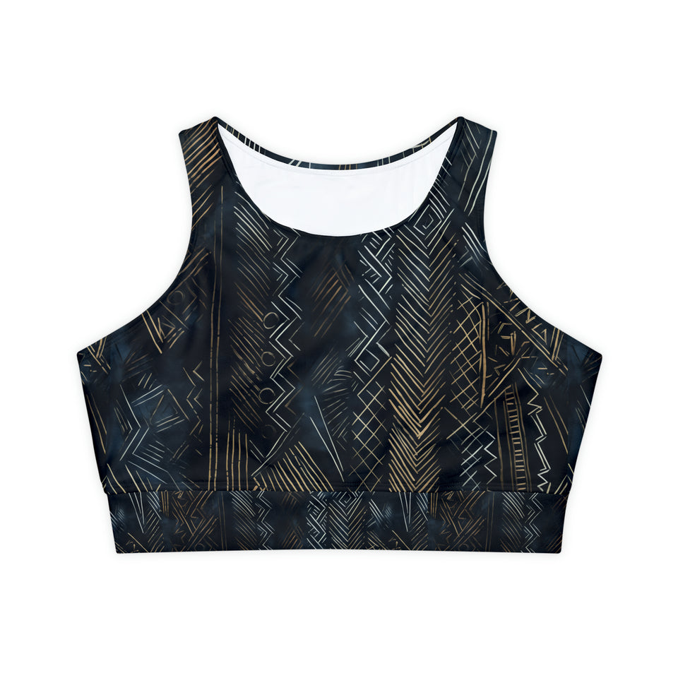 Fully Lined, Padded Sports Bra (AOP)