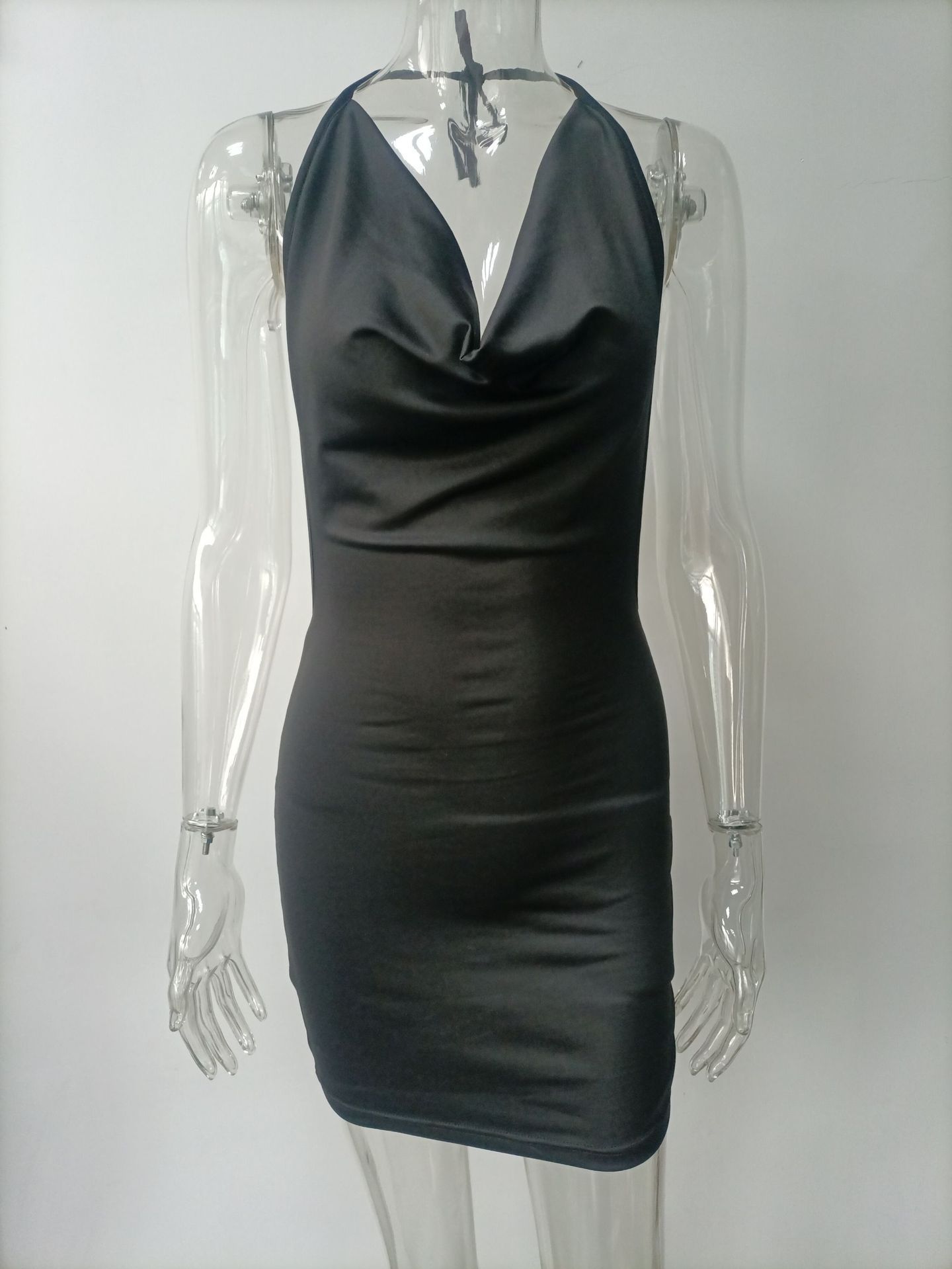 Summer Deep V-neck Sling Backless Halter Dress