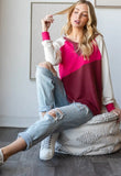 HOPELY Color Block Long Sleeve T-Shirt