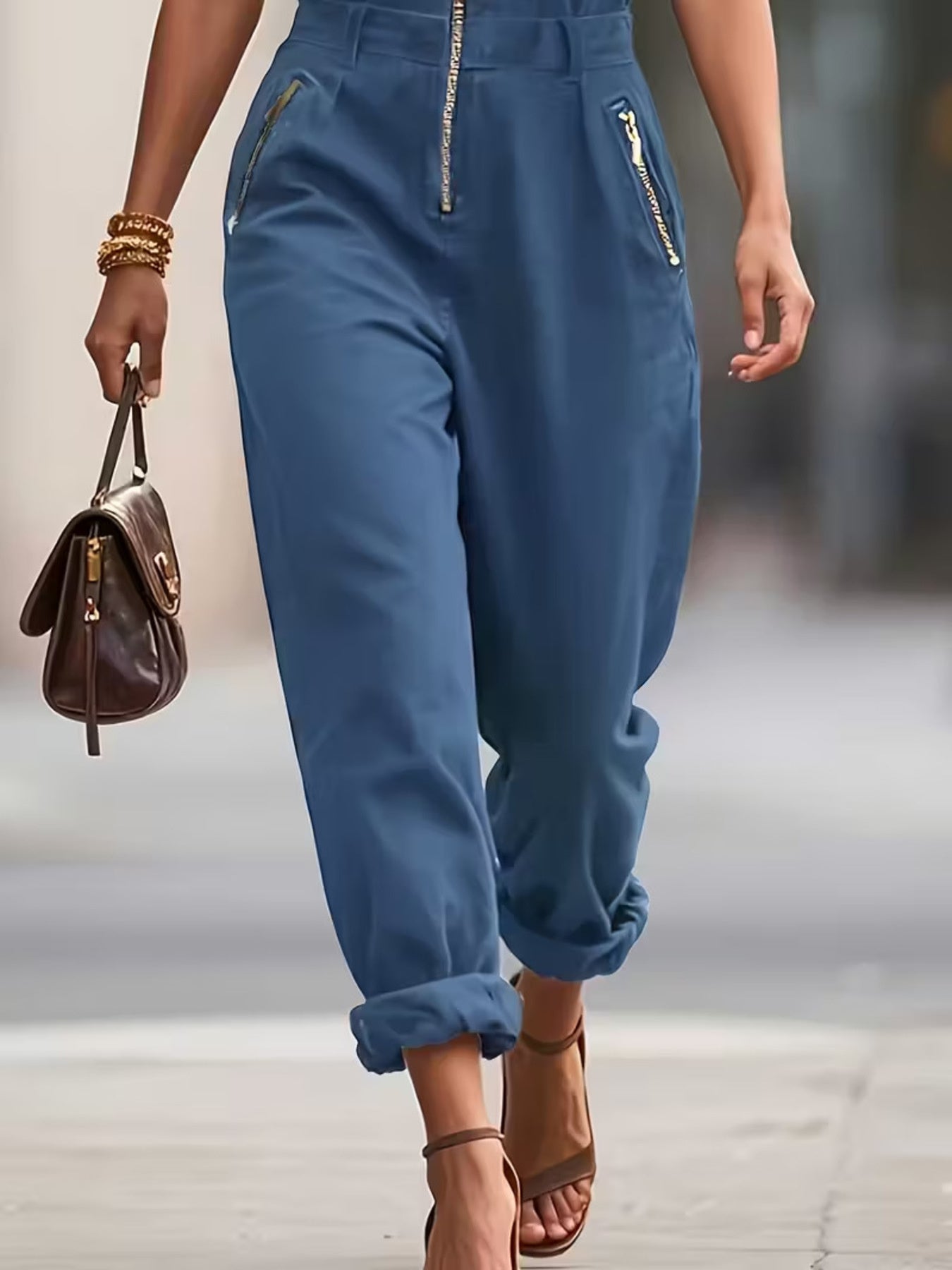 Shop Sleeveless Zip-Up Jumpsuit - Women's Fashion | Akatonbo