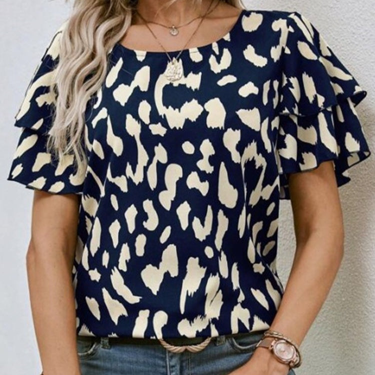 Pullover Round Neck Casual Short Sleeve Top