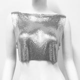 Metal Sequins Top Sweet And Spicy Style Vest