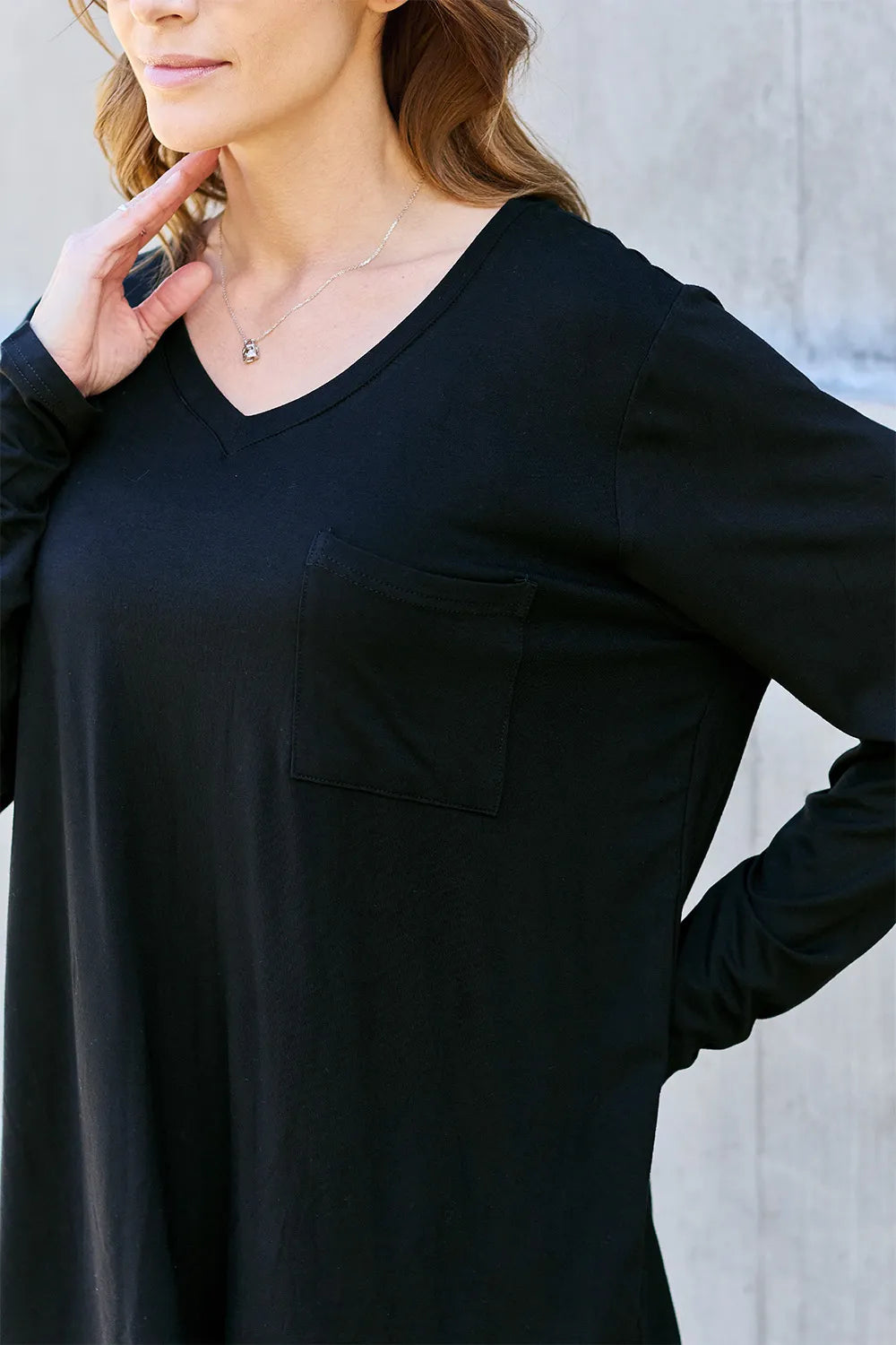 Shop Basic Bae Full Size V-Neck Long Sleeve Top - Women's Fashion | Akatonbo