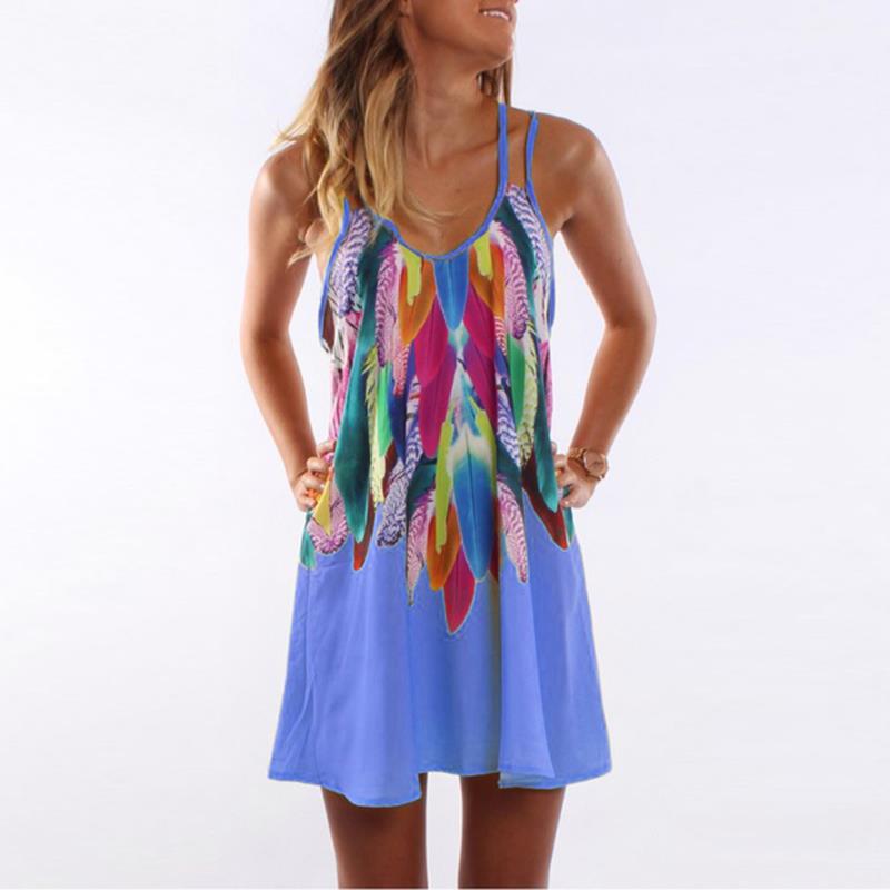 Akatonbo Women Fashion Boho Style Sexy Printed Plus Size Women Clothing Casual Summer Beach Femme Robe Vestidos Dress