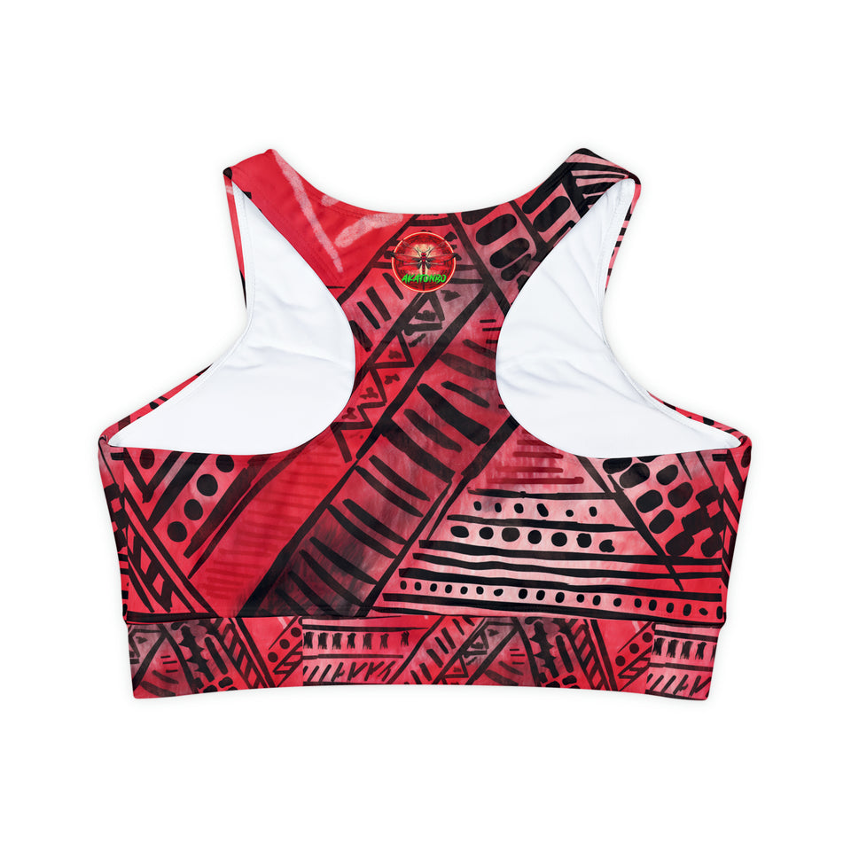Fully Lined, Padded Sports Bra (AOP)