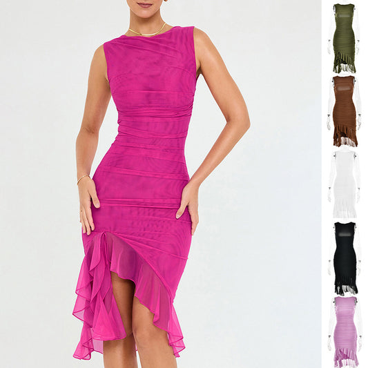 Akatonbo Summer Slim Skinny Sleeveless Dress For Women Fashion Party Club Dresses