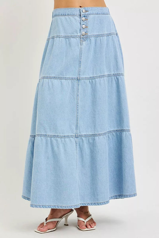 Shop RISEN High Rise Ruffle Long Skirts - Women's Fashion | Akatonbo