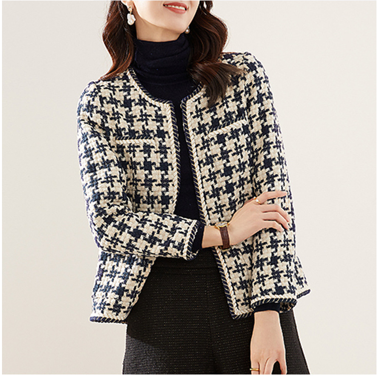 Chaqueta Pequeña Houndstooth para Mujer
