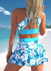 Ladies Swimwear Skirt Conservative Print Set