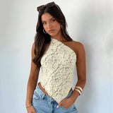 Ins Lace Backless Top Summer Solid Color Waistless Top