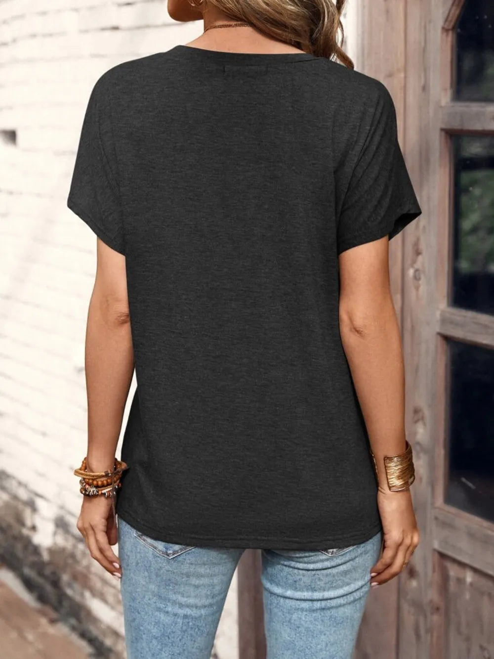 Shop Half Button Short Sleeve Top - Women's Fashion | Akatonbo