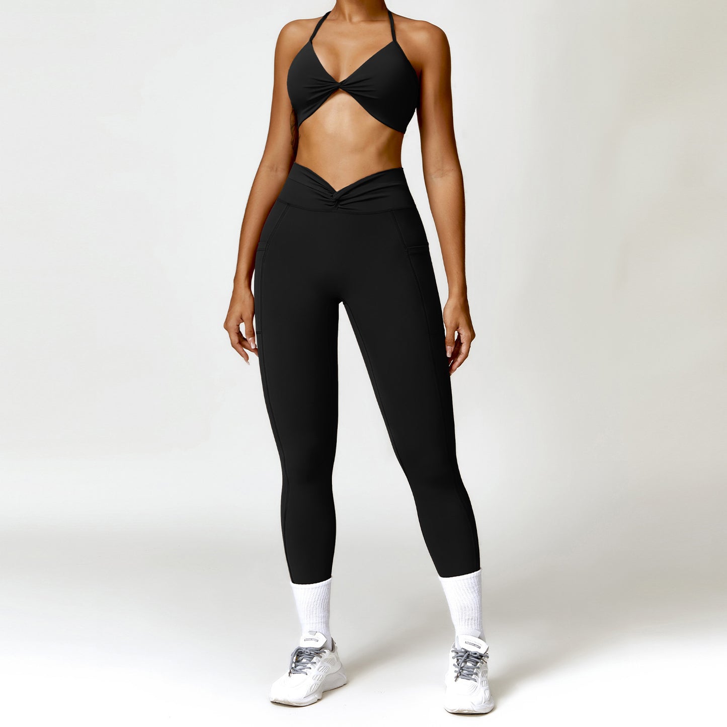 Ensemble de vêtements de sport pour femmes, séchage rapide, avec débardeur à la mode, dos nageur, pour le fitness et le yoga