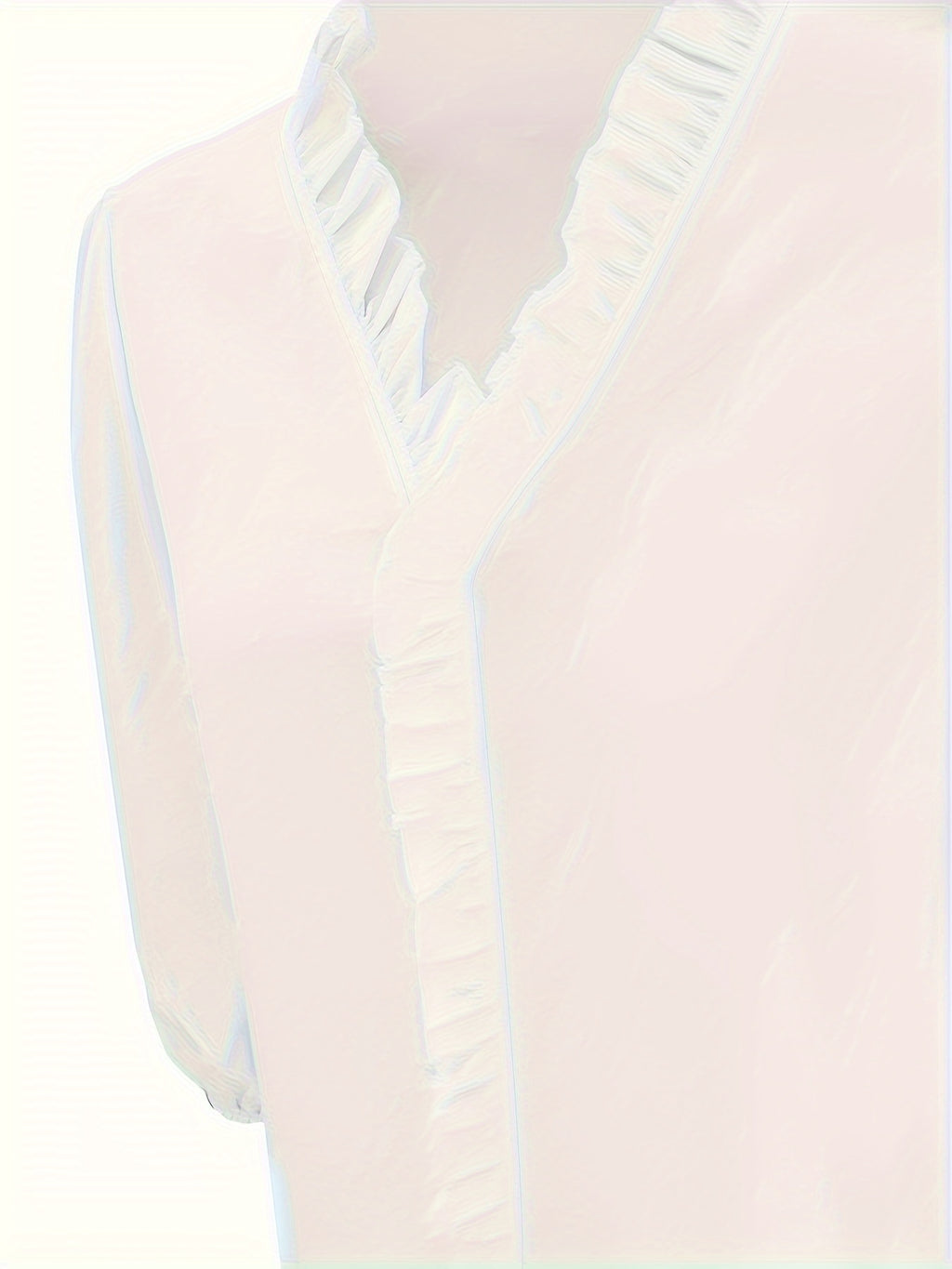 Plus Size Women's Ruffled Casual Long-sleeved Shirt