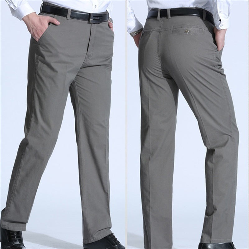 Men's Casual Pants Middle-aged Straight Loose Business Trousers