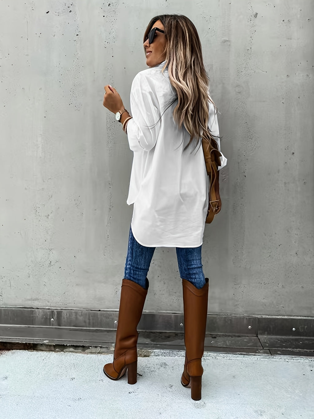 Simple Casual Long Sleeve Shirt With Pocket