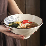 Japanese Large Ramen Ceramic Hat Bowl