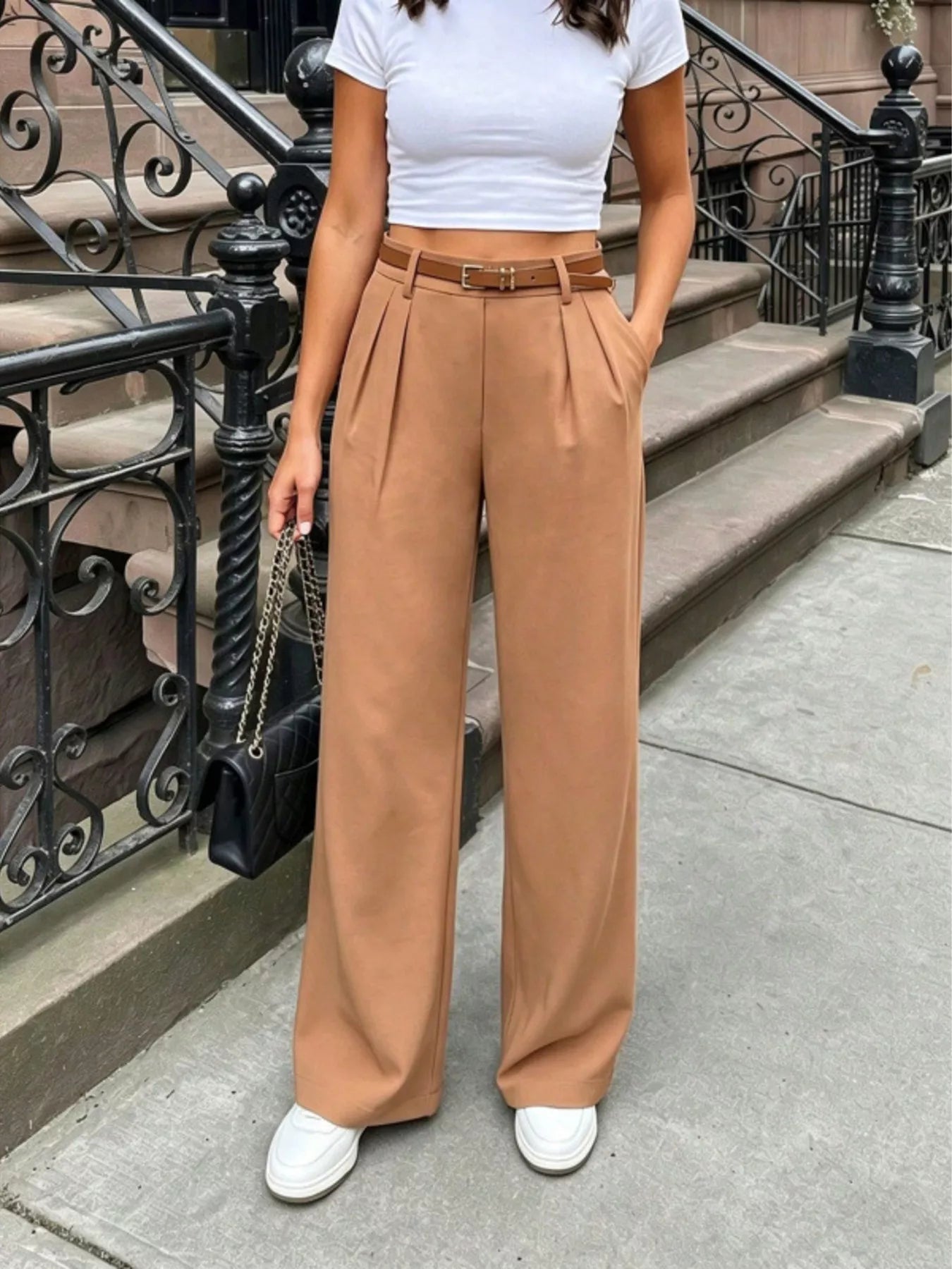 Shop Pleated Wide Leg Pants - Women's Fashion | Akatonbo