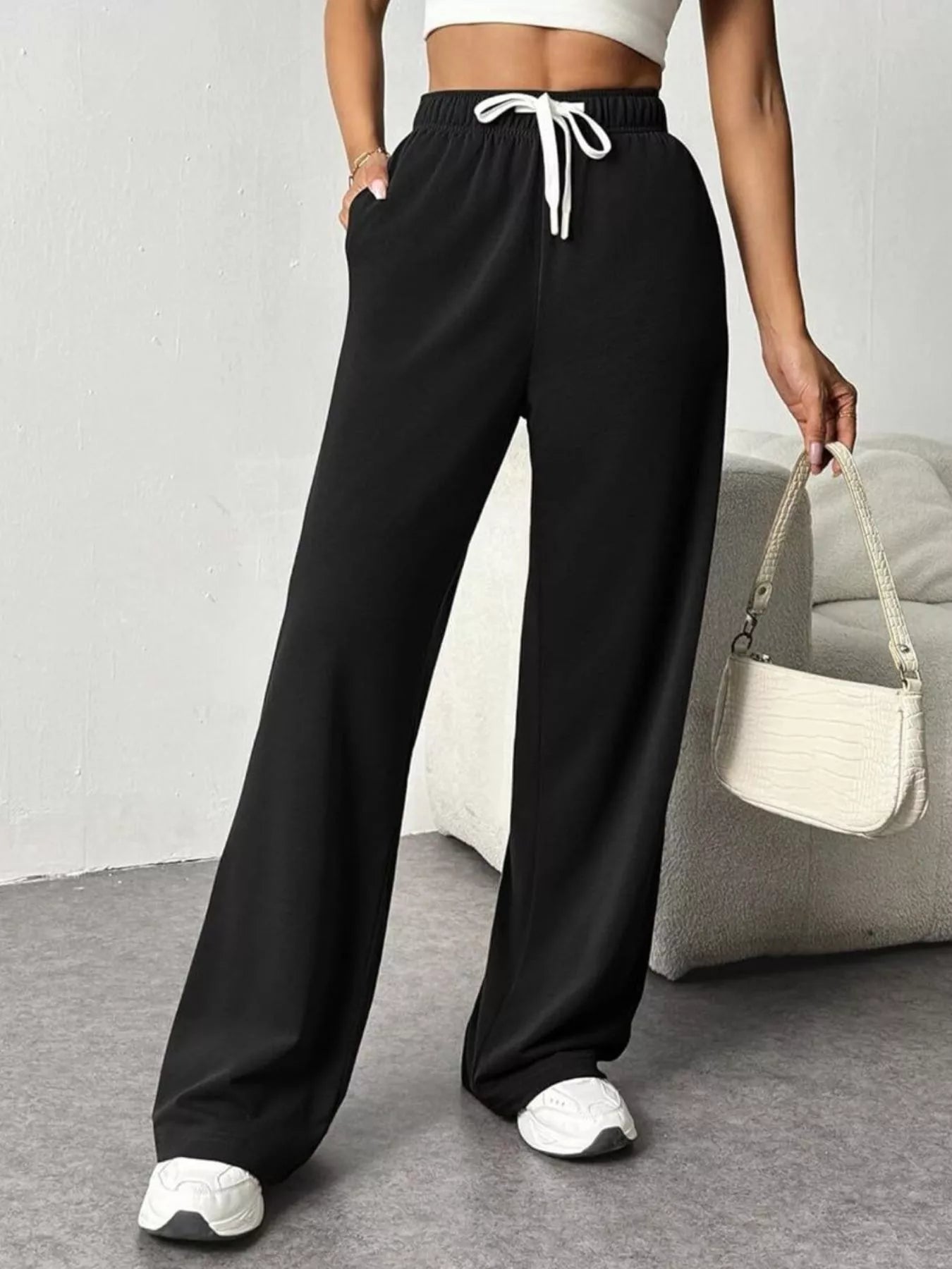 Shop Drawstring Wide Leg Pants - Women's Fashion | Akatonbo