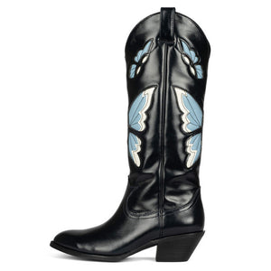 Large Size Mid-heel High Butterfly Boots For Women