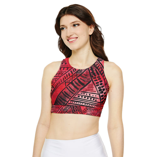 Fully Lined, Padded Sports Bra (AOP)