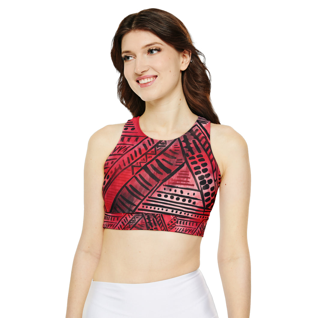 Fully Lined, Padded Sports Bra (AOP)
