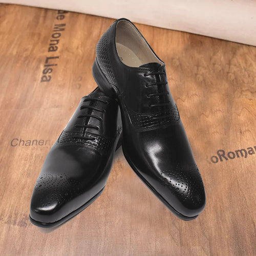 Business Men's Formal Leather Shoes British Carved