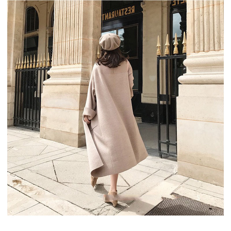 Mid-length sweater coat knit cardigan