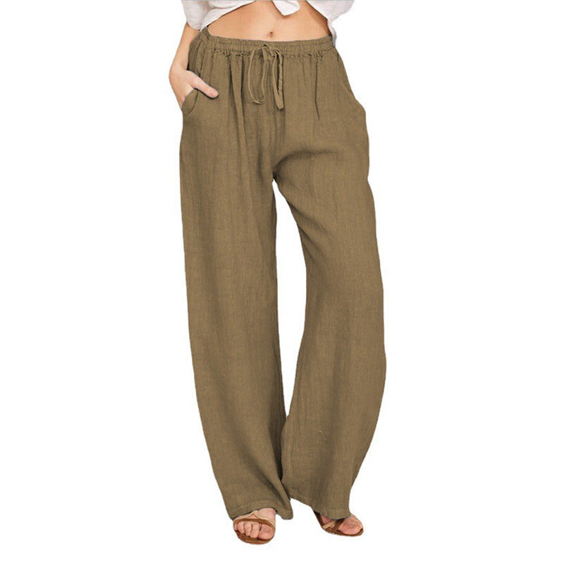 Casual Drawstring Tie Trousers
