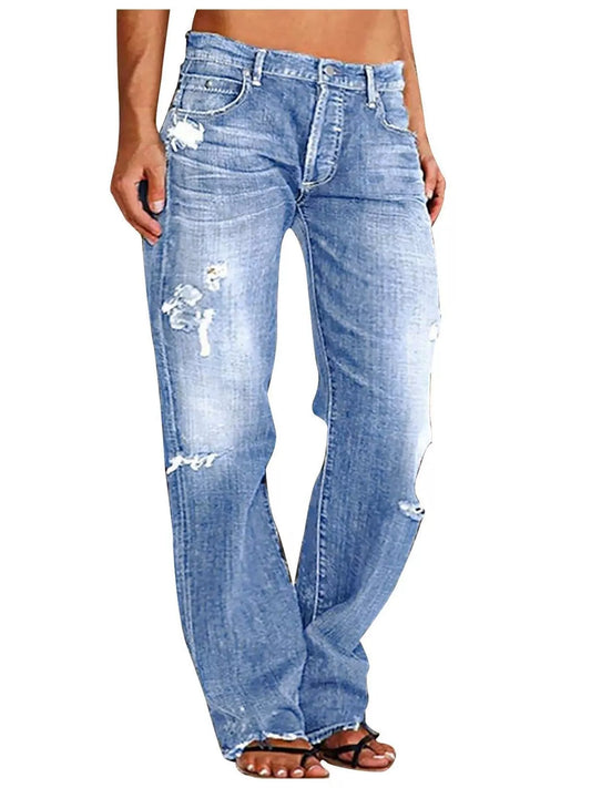 Shop Distressed Loose Fit Jeans - Women's Fashion | Akatonbo
