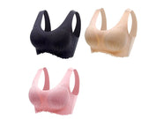 Natural Thai Latex Underwear 4.0 Angel Wings Seamless One Piece Women's Lace Sports Bra Without Steel Ring