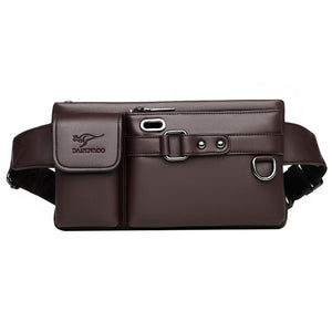 Luxury Brand Waist Bag Men Leather Fanny Pack Chest Bag Male Casual Belt Bags Sling Crossbody Bum Bag Belly Waist Packs Heuptas