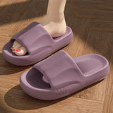 New Solid Striped Peep-toe Home Slippers