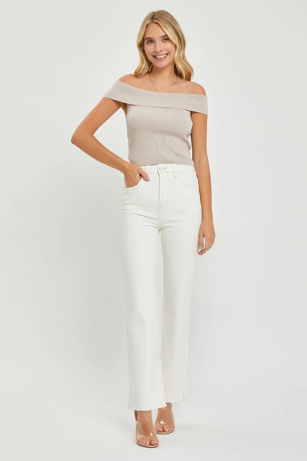 Jeans Rectos de Tiro Alto con Control Abdominal Risen