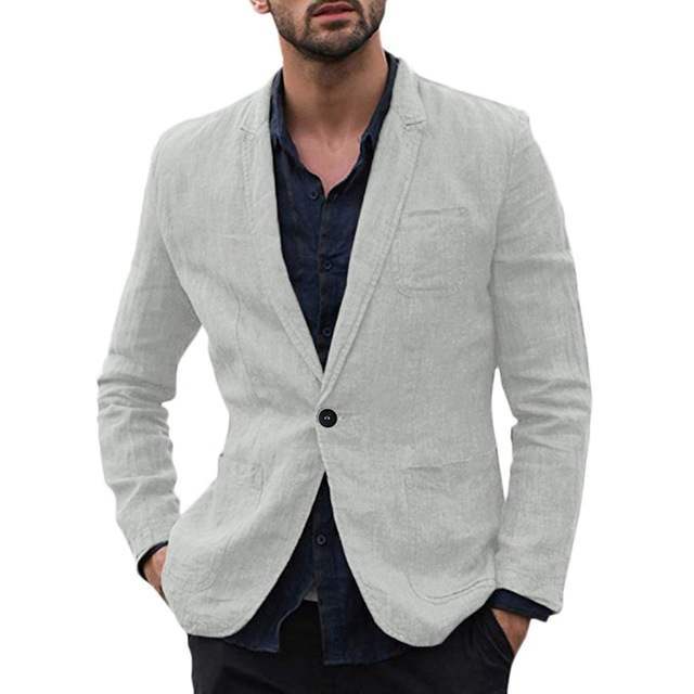 Solid Men's Cotton Thin Blazer