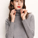 Hollow Pile Neck Turtleneck Loose Sweater