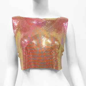Metal Sequins Top Sweet And Spicy Style Vest