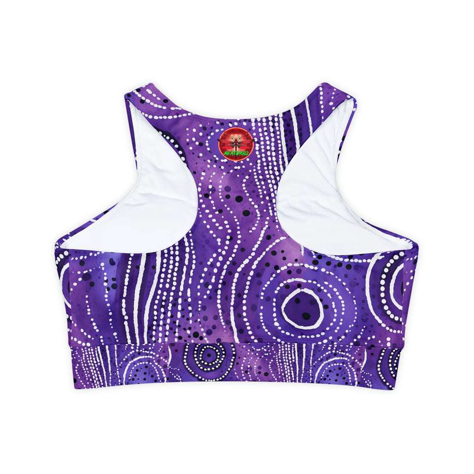 Fully Lined, Padded Sports Bra (AOP)