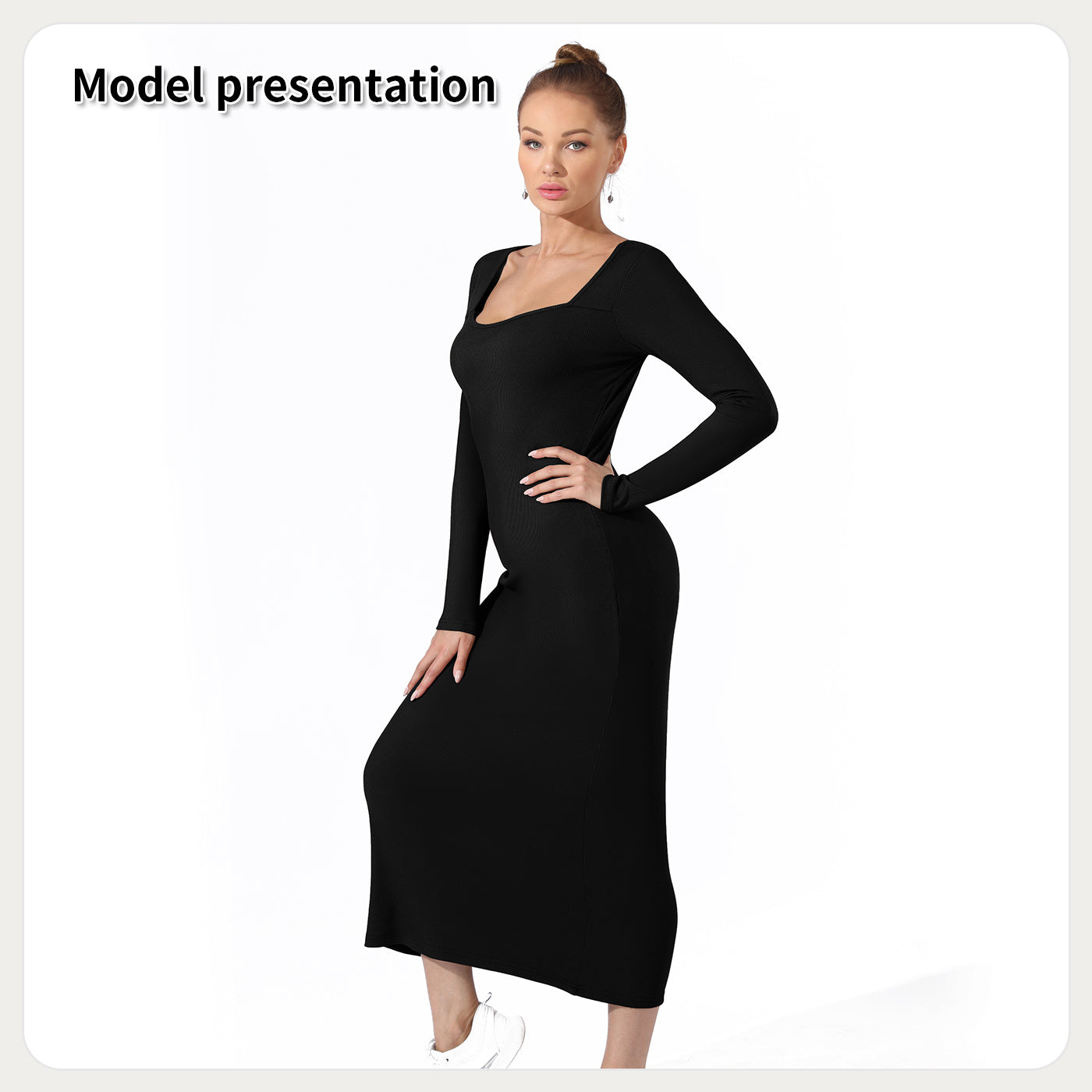 Robe unie simple pour femme