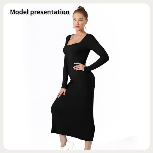 Akatonbo Women'S Fashion Simple Solid Color Dress