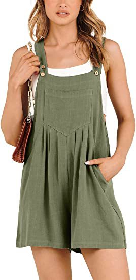 Akatonbo Women'S Short Overalls Summer Casual Adjustable Strap Loose Short Bib Overalls Jumpsuit Rompers