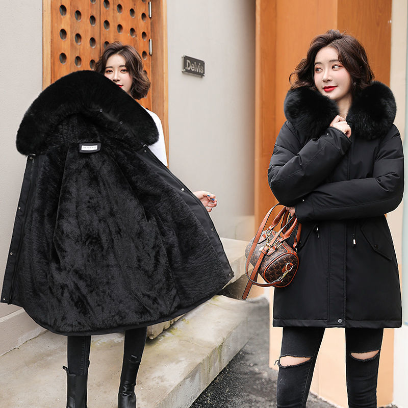 Manteau Coréen en Coton Mi-Long, Épais, Plus Velours, Anti-Saison