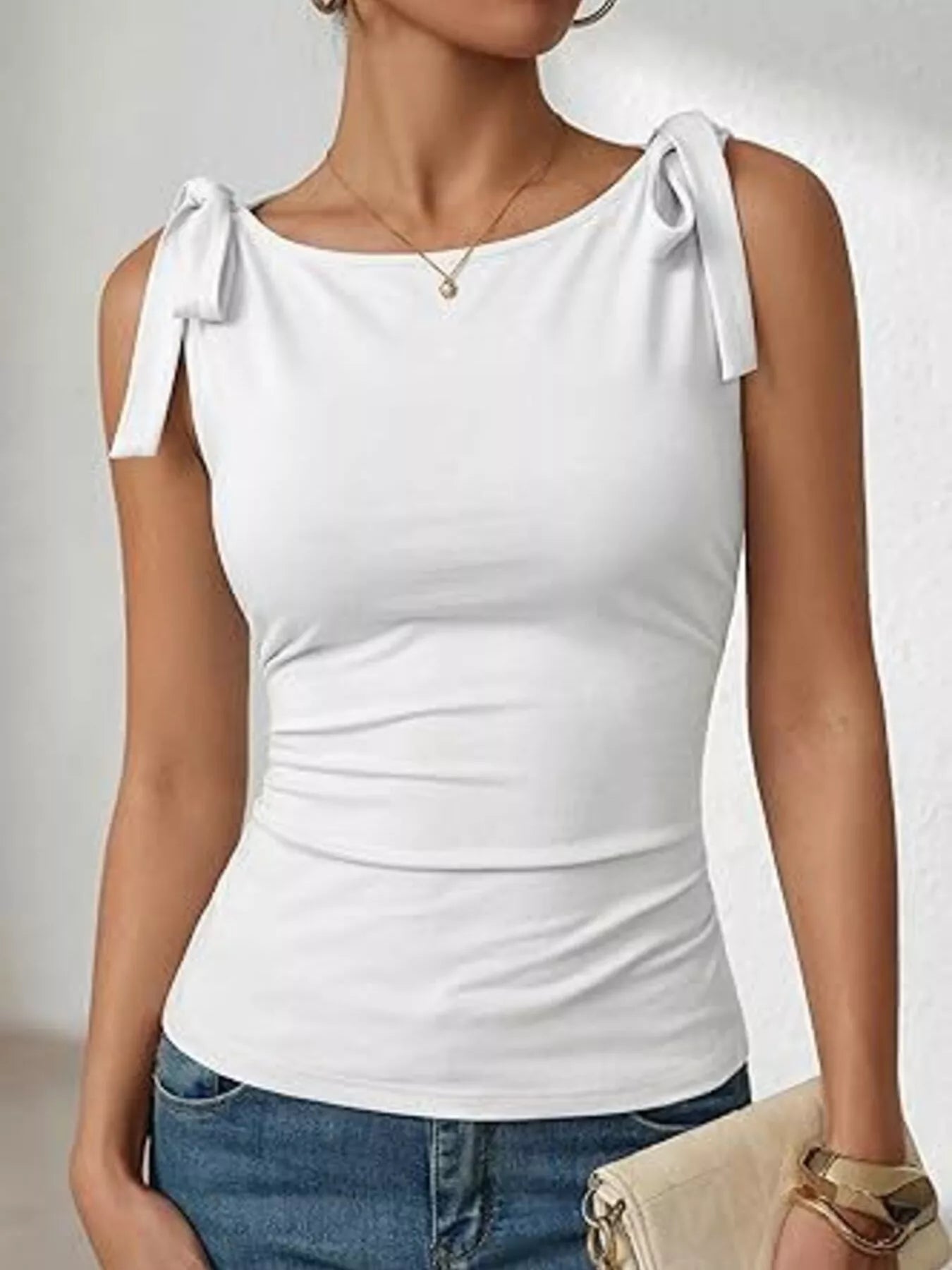 Shop Tie Shoulder Tank Top - Women's Fashion | Akatonbo