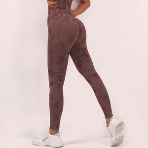 Fashion Camouflage Print Yoga Pants High Waist Seamless Leggings Stretch Butt Lift Running Sports Fitness Pant For Womens Clothing