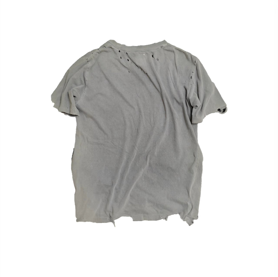 Damaged Necklace Reworked Washed Short Sleeves