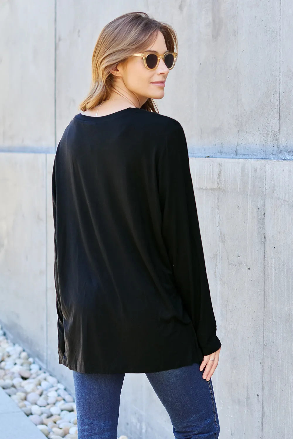 Shop Basic Bae Full Size V-Neck Long Sleeve Top - Women's Fashion | Akatonbo