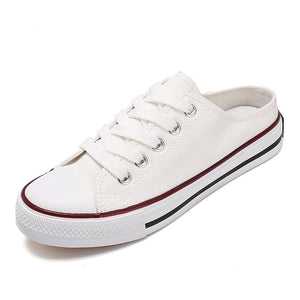 Casual half-drag canvas shoes for women