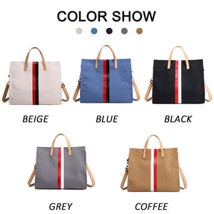 Canvas Ladies Work Bag Women Tote Hand Bag Shoulder Bag for Women Fashion Lady Shopping Canvas Stripe Tote Bags Female Handbags