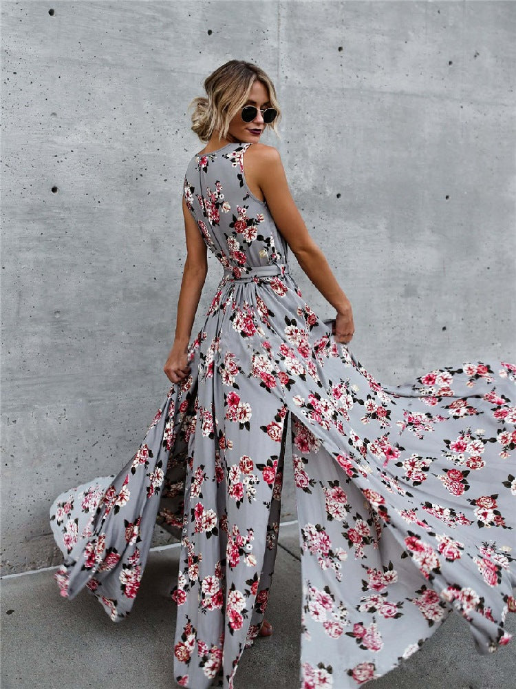Akatonbo Flower V-Neck Lace Dress