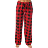 Drawstring Plaid Print Trousers Casual Loose Sports Home Pants Women